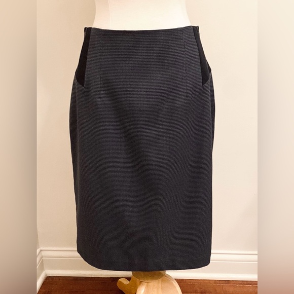 Worthington Dresses & Skirts - Worthington Grey Black Houndstooth Black Panel Lined Career Pencil Skirt Size 12